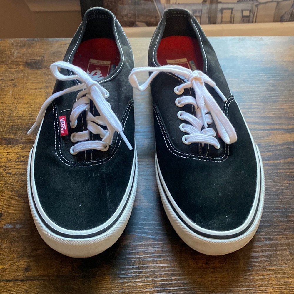 Black lace up vans size 8.5 mens